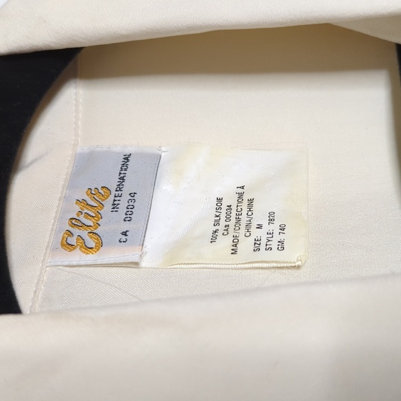 Vintage Elite International 100% silk short sleeve button down top - Picture 7 of 12